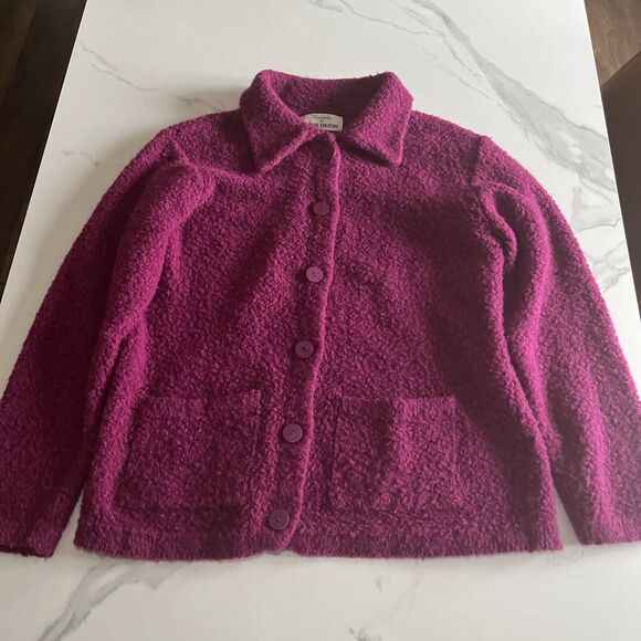 Vtg Knitworks By Marisa Christina Wool Blend Cardigan Sweater Purple Size Lg? - Picture 1 of 9